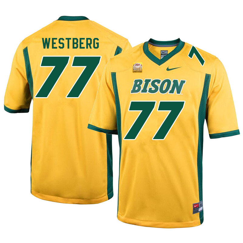 Men #77 Brandon Westberg North Dakota State Bison College Football Jerseys Sale-Yellow - Click Image to Close